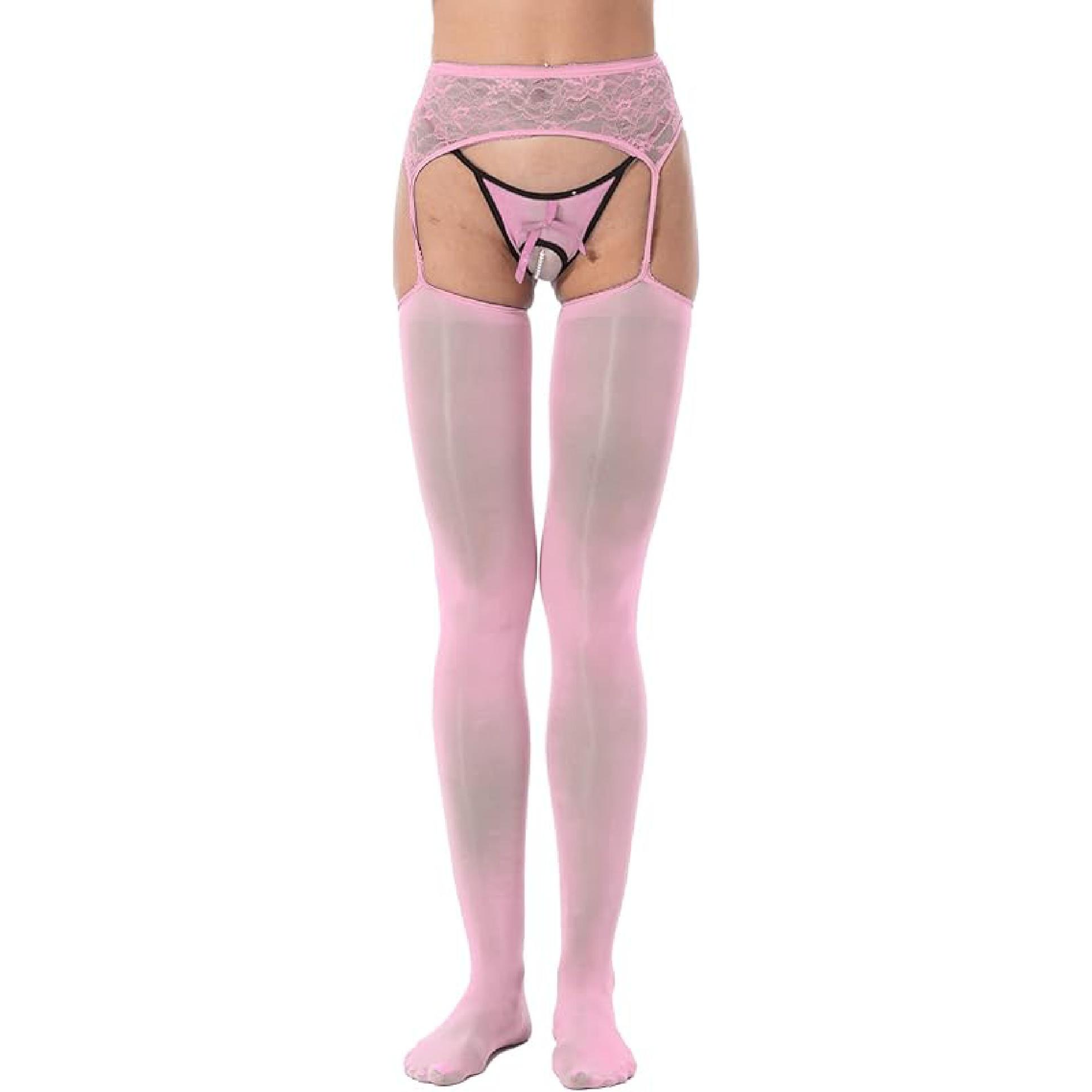 FEESHOW женские глянцевые колготки на подтяжках — фото 13