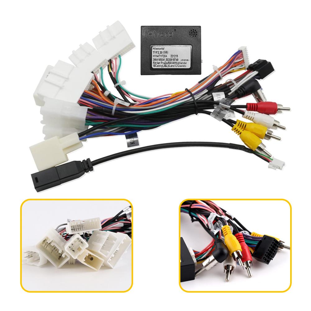 Car Stereo Audio Power Wiring Harness Cable Canbus Box Radio Cable Wire Adapter Power Cable Connector for Toyota RAV4 2013-2015