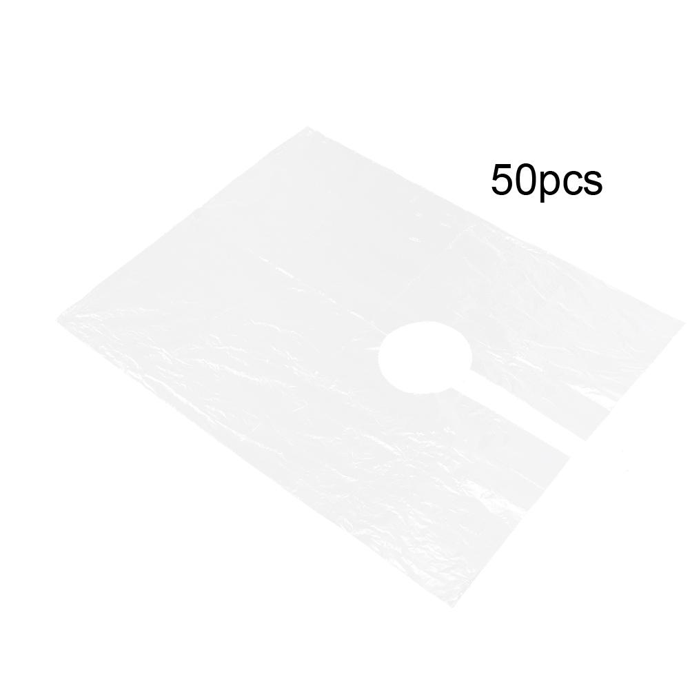 50pcs Disposable Waterproof Hair Cutting Dyeing Cape Hairdressing Gown Apron 64 x 82cm