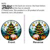 Stained Glass Style Holiday Decor Christmas Hanging Pendant, Acrylic Santa Claus Plants Ornaments with Lanyard Decorative for Xmas Tree Decoration,