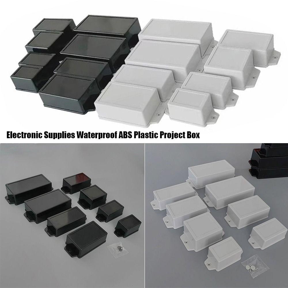 ABS Plastic Storage Case White Black Housing Instrument Case  Electronic Supplies