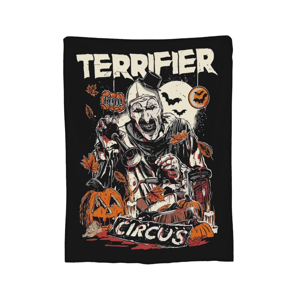 Poster von Terrifier 3 Weihnachtsdecke Fleece Weihnachten Halloween Kunst Der Clown Dünne Überwurfdecken für Sofa Outdoor Steppdecke