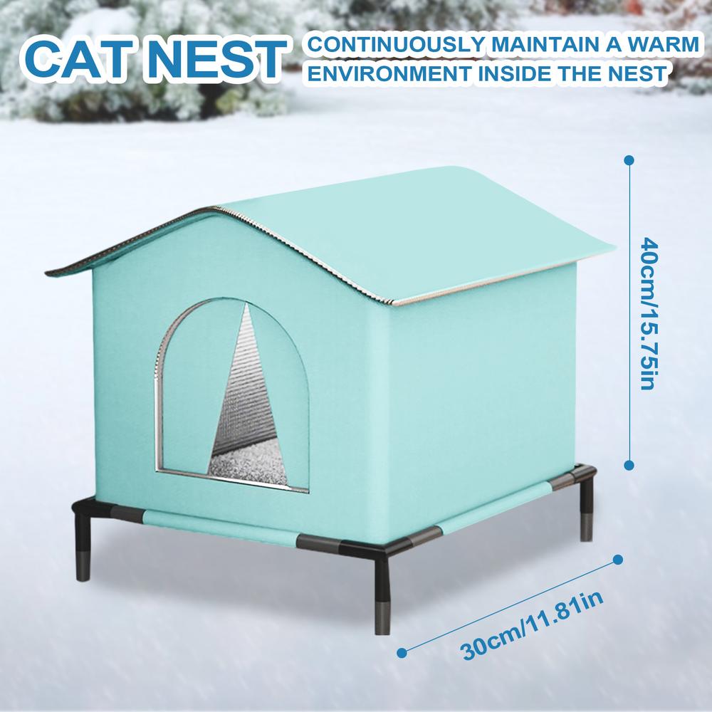 

Outdoor Cat House Stray Cat dog House Waterproof Outdoor Winter Warm Pet Cave Sleeping Beds Thermal Insulation Pet Kitten Nest синій