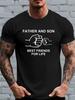 Father-son Love Letter Printed Shirt 100% Pure Cotton Men's T-shirt Summer Fashion Comfortable Men's Casual Short-sleeved Top