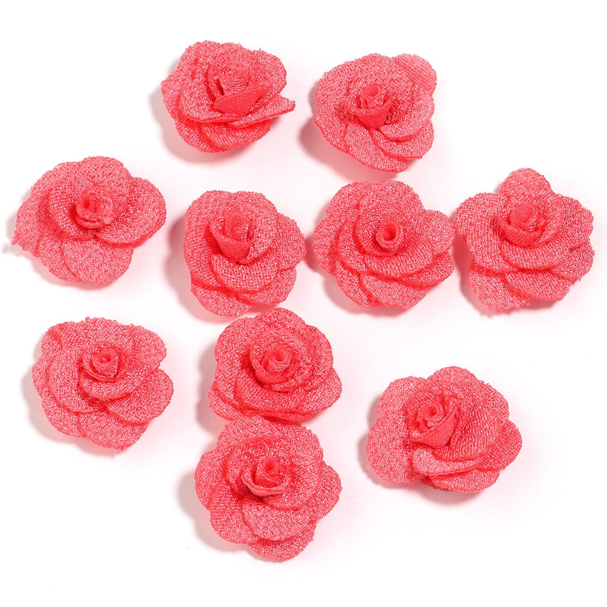 

10pcs/lot 3cm Colorful Non-woven Fabric Rose Flower Head Artificial Rose Flowers Handmade DIY Party Wedding Hairclip Decoration