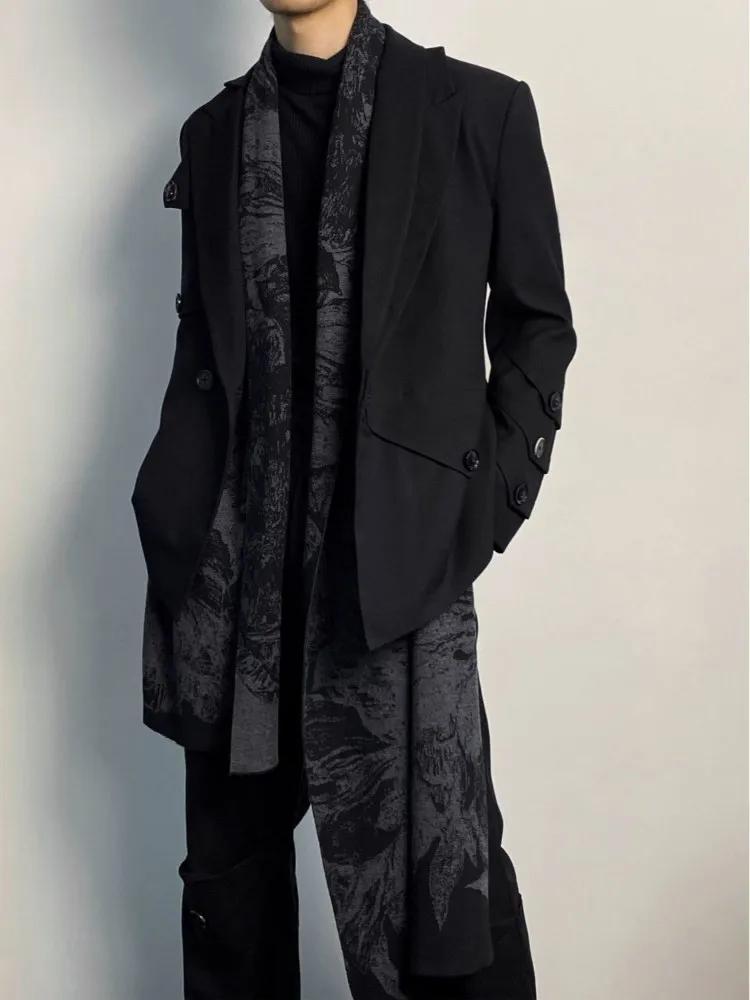 Y2k Gothic Graphic Women's Scarf Shawls Winter Warm Imitation Cashmere Scarves Men High Street Fashion Vintage Muffler Unisex