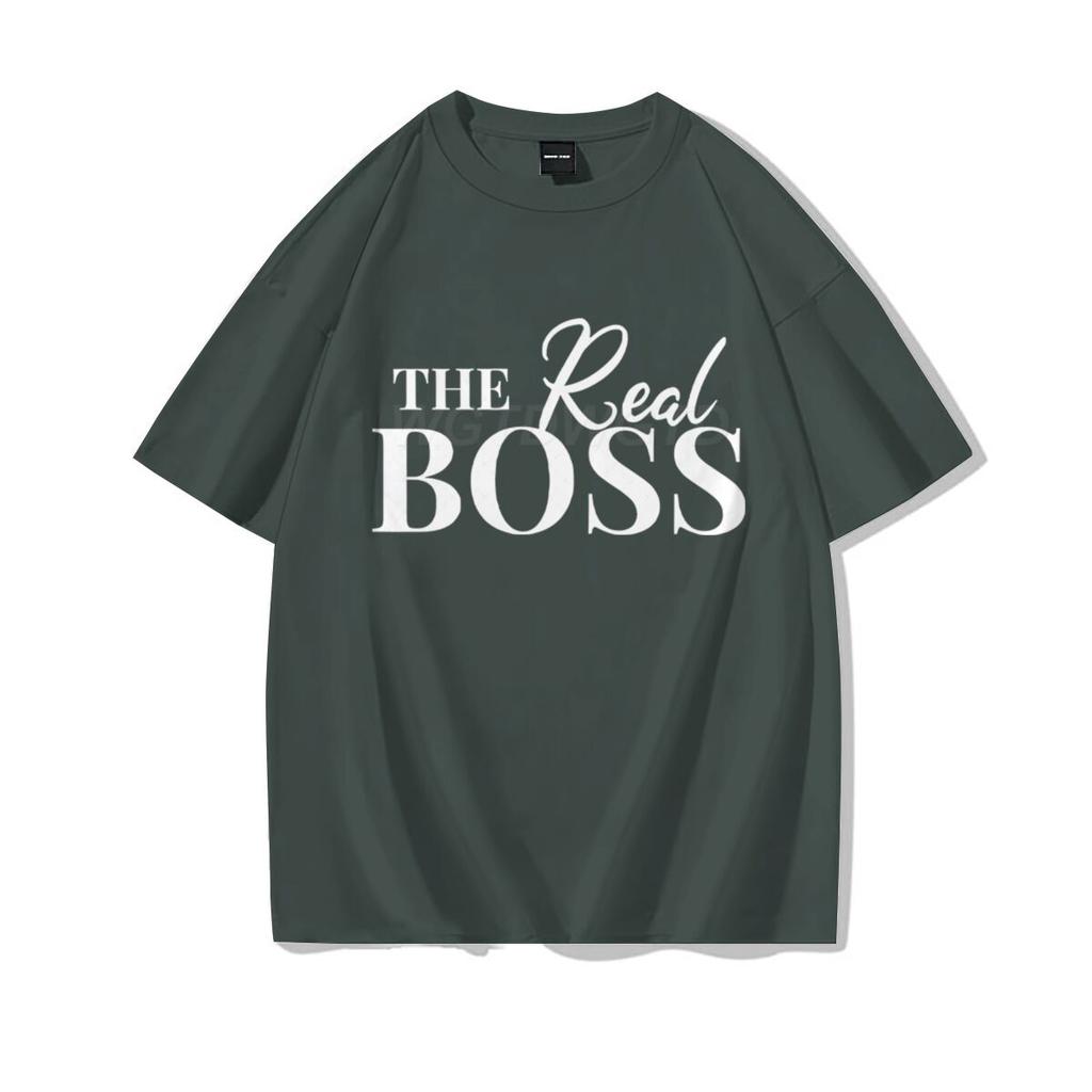 The Boss  The Real Boss Matching Tshirts Couples Matching Outfits Gifts Funny Letter Print Valentines Day Unisex Women Clothing