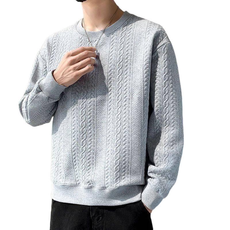Men's Trendy Fleece-Lined Long-Sleeve Sweatshirt for Autumn/Winter
