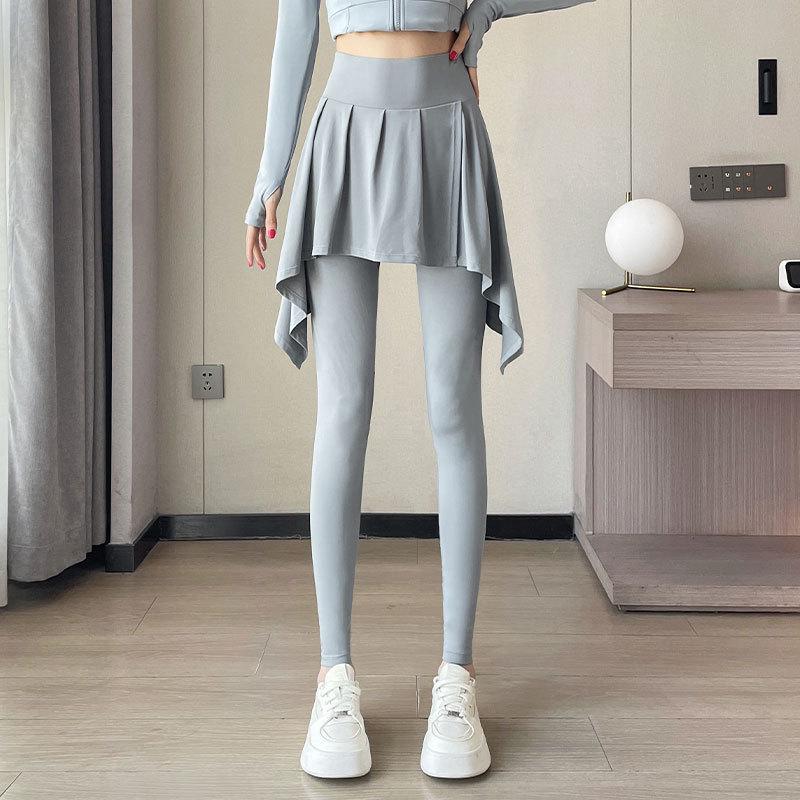 Women's Autumn 2024 Yoga and Sportswear Set: Running Jacket, Tennis/Badminton Skirt, and Fitness Pants