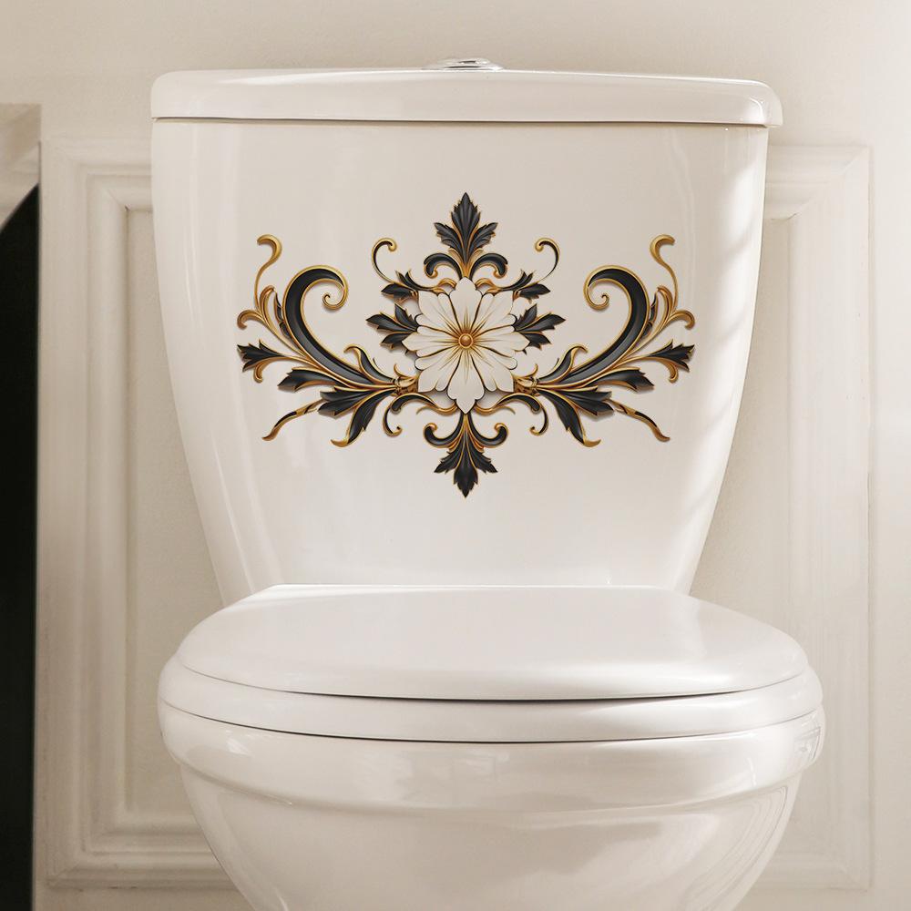Self-adhesive Funny Cartoon Pet Toilet Stickers Waterproof Oil-proof for Bathroom Home Shop Decor