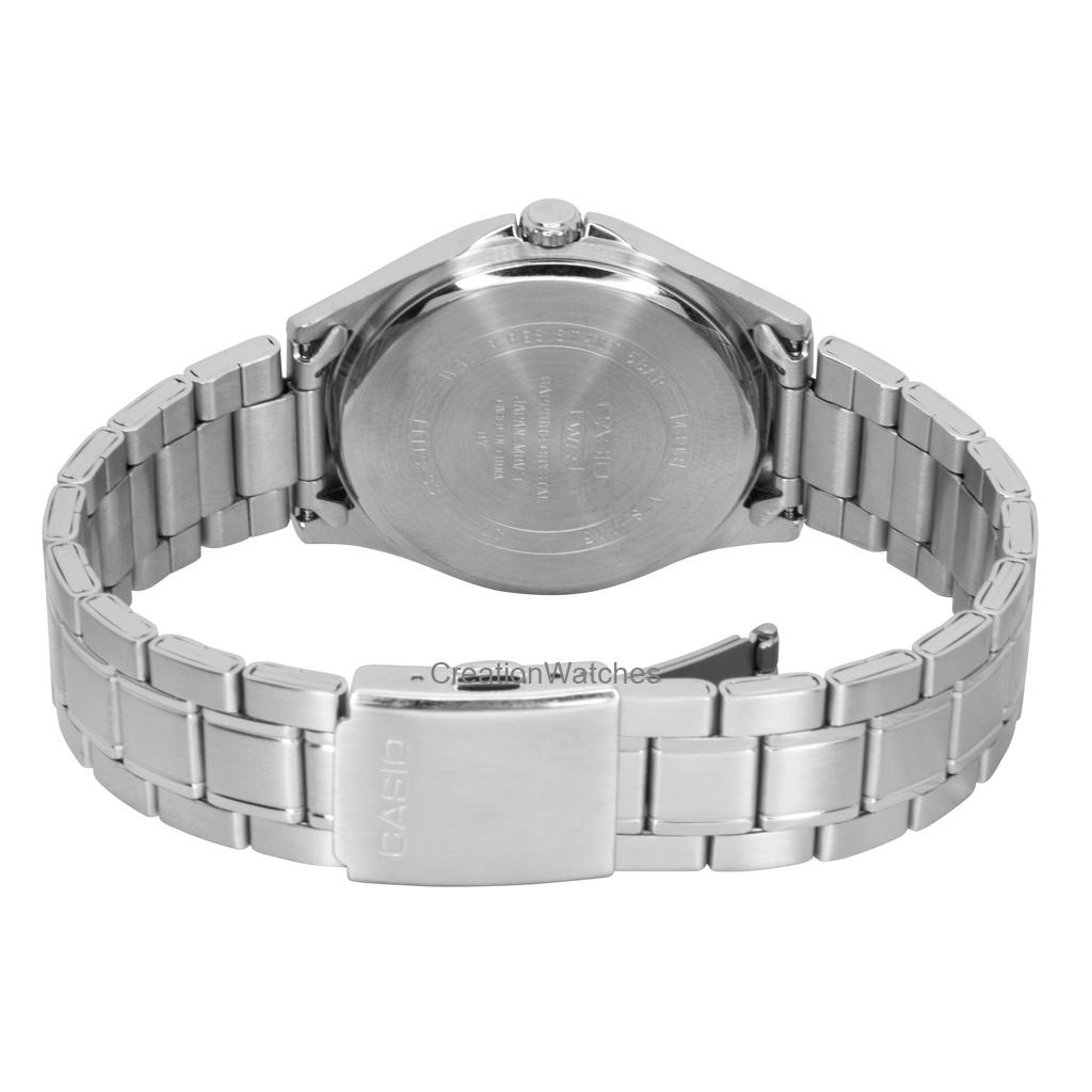 Casio Relógio Masculino Analógico Padrão Aço Inoxidável Mostrador Azul Quartzo MTS-115D-2A1V