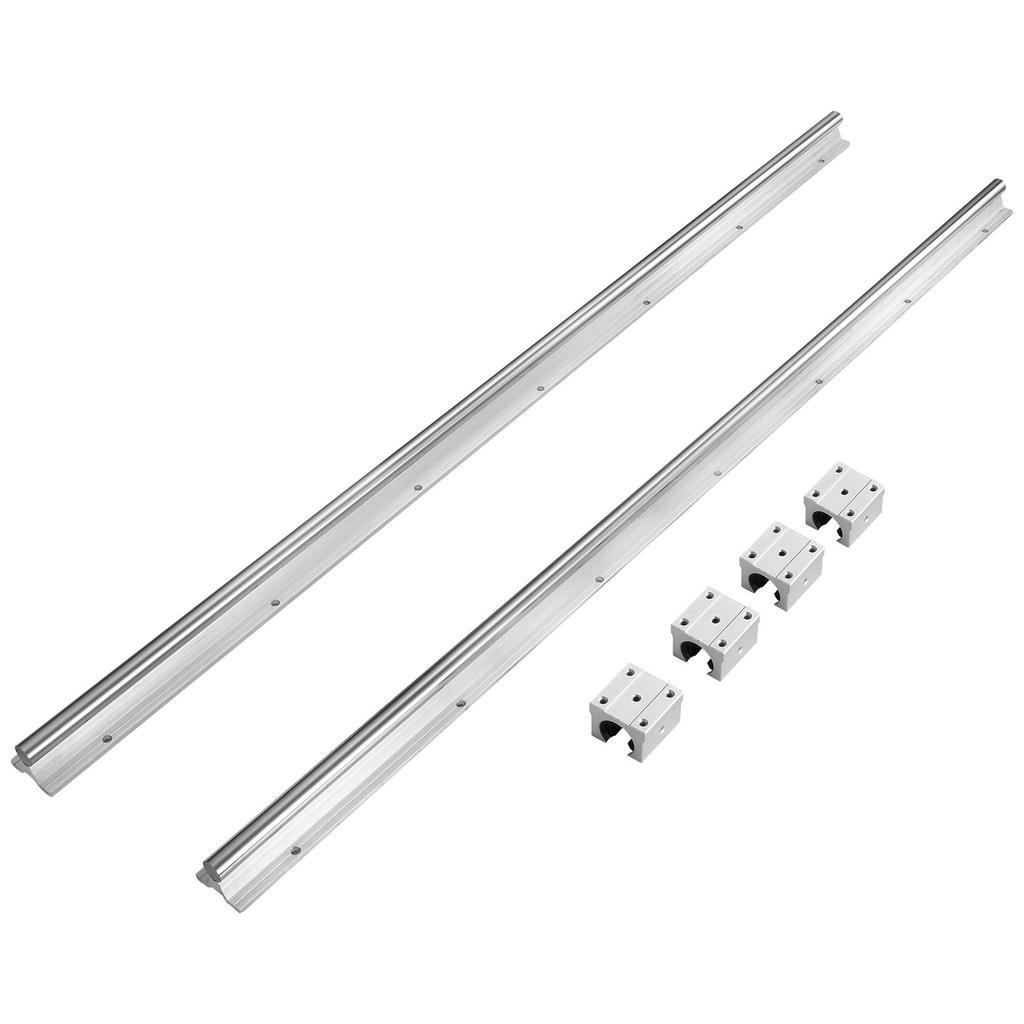 VEVOR Linear Guide Rail Set, SBR20 800mm, 2 PCS 31.5 in/800 mm SBR20 Guide Rails and 4 PCS SBR20UU Slide Blocks