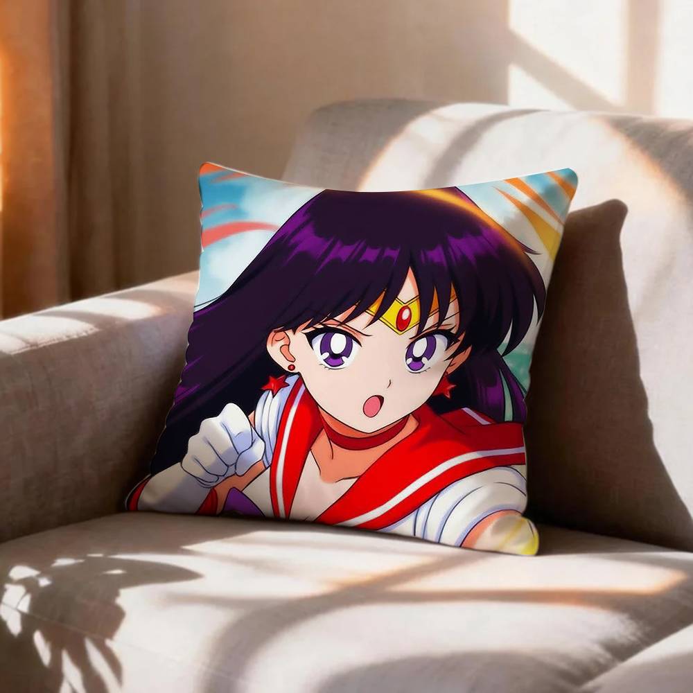 CUTE R-Rei Hino Sailor Mars  Pillow Case Pattern Printed Pillowcase For Living Room Sofa Cushion Cover