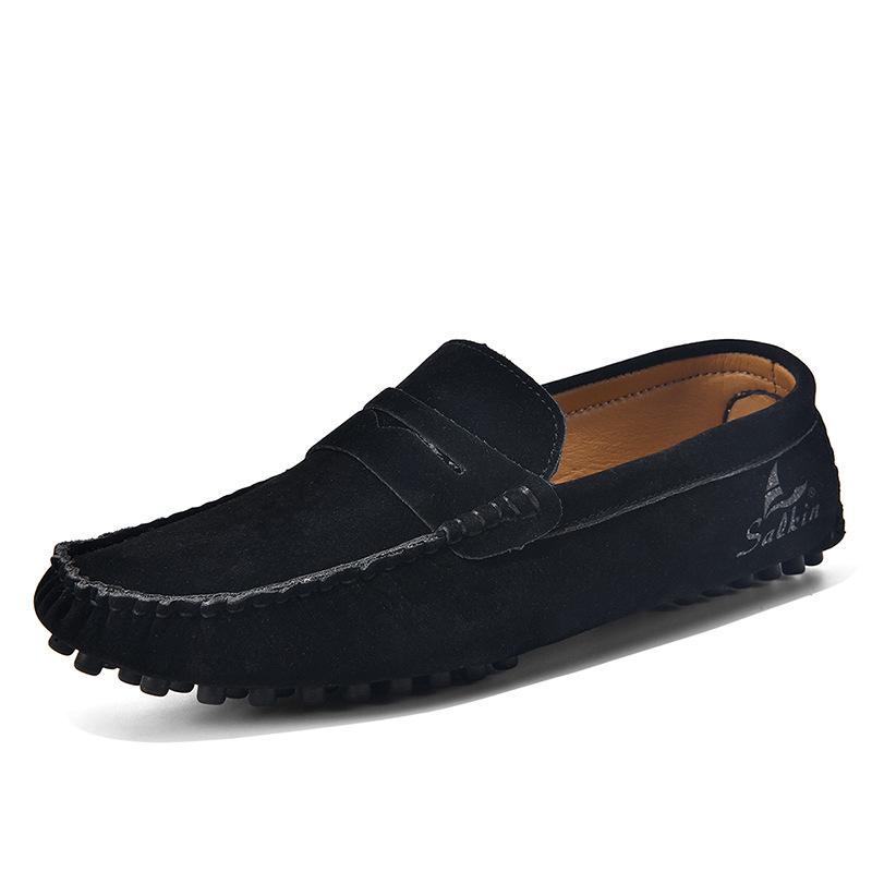 Zapatos de Conducir Clásicos Británicos de Cuero sin Cordones para Pareja, Tallas Grandes 35-49.