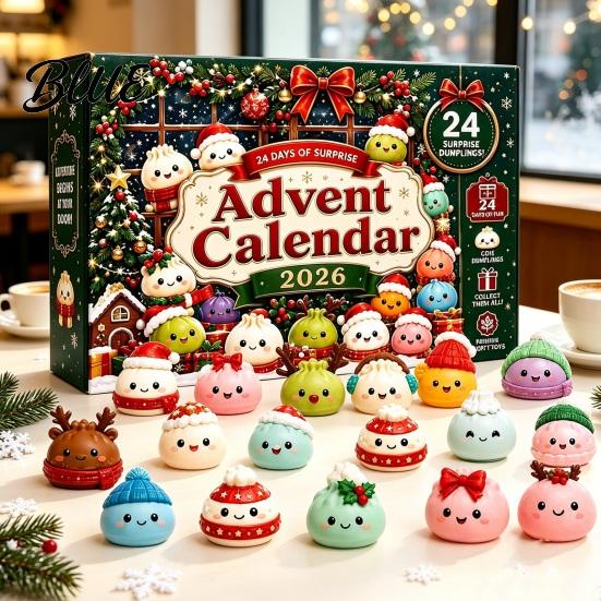 Stocking Stuffers for 24 Days Squeezy Advent Toy Children Christmas Calendar 2026 Dumpling Toys Countdown Plush Calendar Decor Jumbo