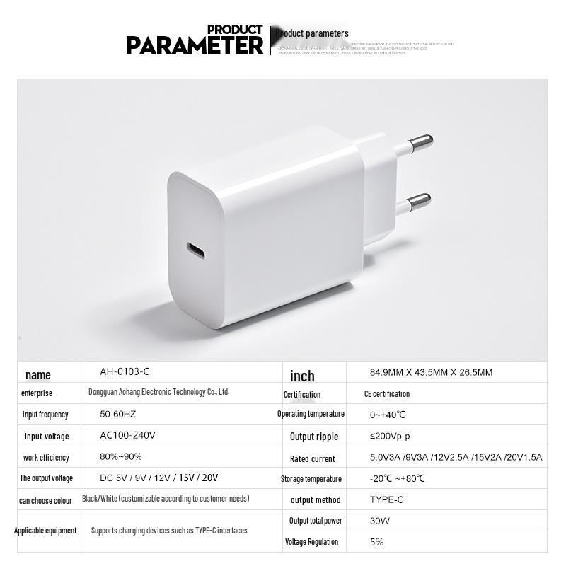 CE Certified 30W Fast Charger for Apple, Samsung, Huawei Devices