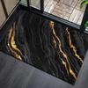 Black Gold Marble Kitchen Mat, Non-Slip Absorbent Runner Rug, Modern Luxury Floor Carpet for Bathroom Living Room Decor, 1PC