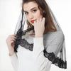 Vintage Bridal Short Net Veil With Lace Edge For Wedding And Photography