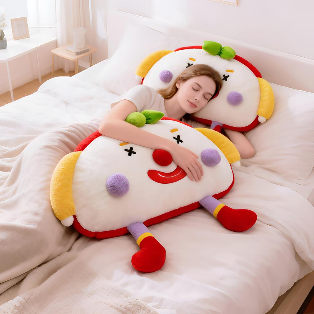Cartoon Clown Headboard Cushion – Soft, Large Backrest Pillow for Sleeping, Sofa Lumbar Support, and Dorm Use