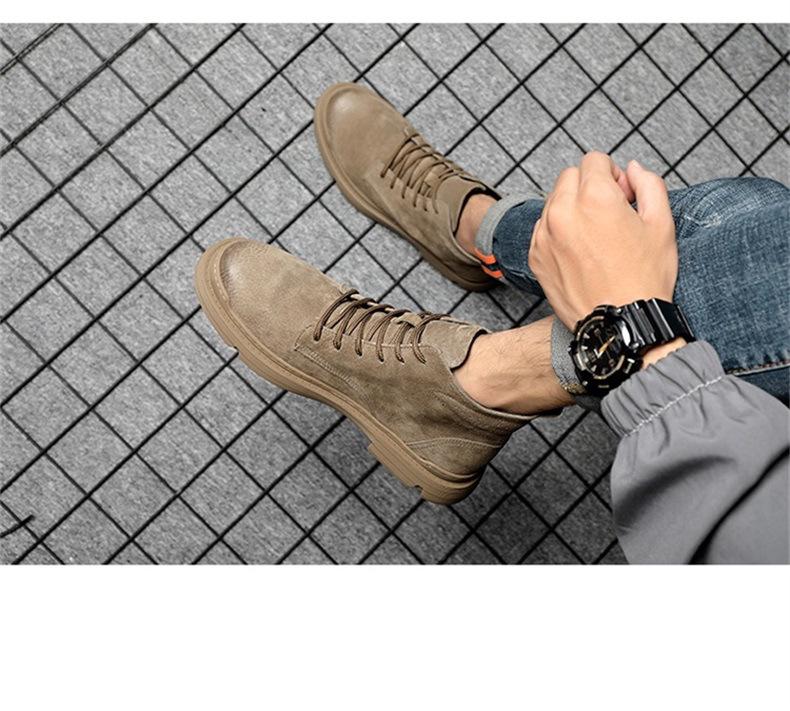 Męskie buty Martin ze skóry naturalnej z wysoką cholewką - Casualowy trend kolekcja wiosenna 2024