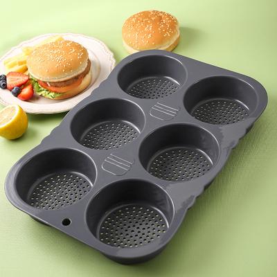Formă din silicon pentru hamburger Formă pentru pâine de uz casnic pentru prăjitură, cu gaură deschisă, pentru tavă pentru pâine, rezistentă la temperaturi ridicate