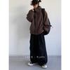 Melaleuca Unisex Retro Lammwolle Gefütterte Baumwolljacke - Stehkragen, Lockerer Schnitt Oberbekleidung