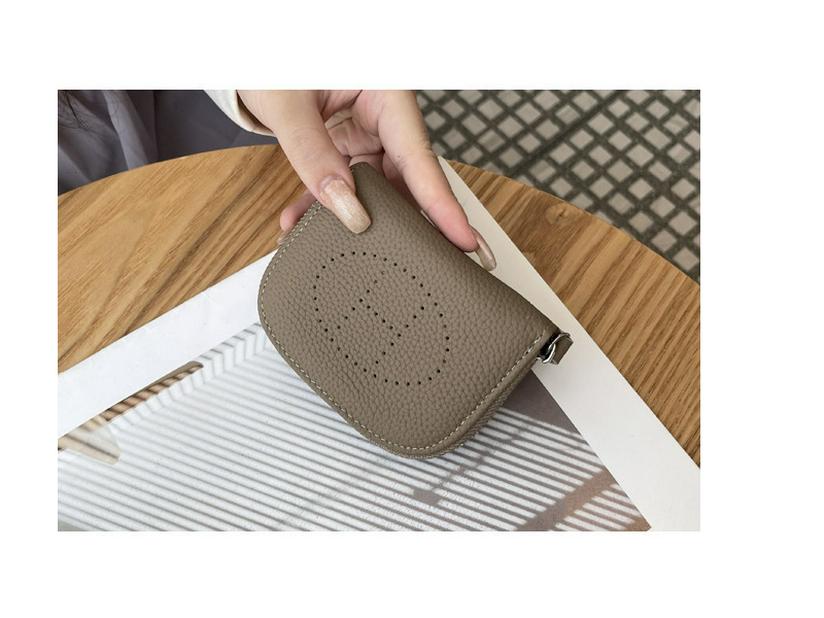 Portofel nou 2025 din piele naturală pentru monede: Piele de vacă strat superior, Design decupat, Suport multifuncțional pentru carduri și depozitare carduri bancare