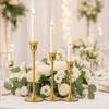 DYS Vintage Candle Holder, Metal Pillar Holder for Standard Pillars or Tealights, Romantic Tall Candlestick Dining Room Wedding Party Table