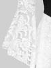 Rosegal Gothic Floral Lace Overlay Cinched Ruched Flare Sleeves Lace-up Grommet Corset T-shirt