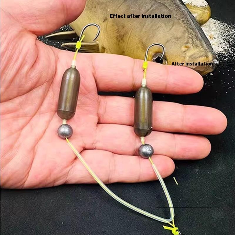 50Pcs 3 Size Fishing Hair Rigs Hook Floating Suspension Ready-To-Use Carp Fishing Hook Buoyancy Tube Plastic Anti Bottom