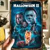 John CarpenterS Halloween II Metall Filmblechschild Gruseliger Thriller Poster Artwork Vorgebohrte Löcher Eisenmaterial