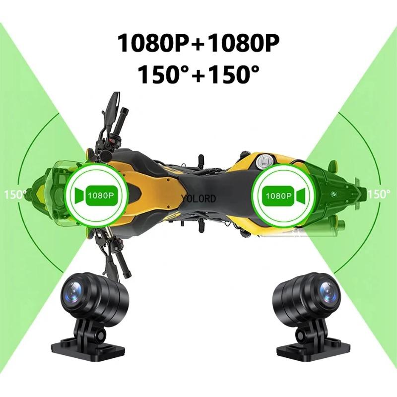 Waterproof Motorcycle Camera Recorder Touch Screen WiFi Dual 1080P Full HD Motor DVR Dash Cam Black GPS Box