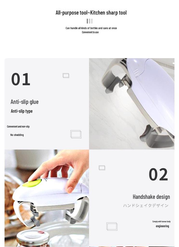 Electric Multi-functional Can and Bottle Opener: Automatic, Labor-saving Kitchen Tool