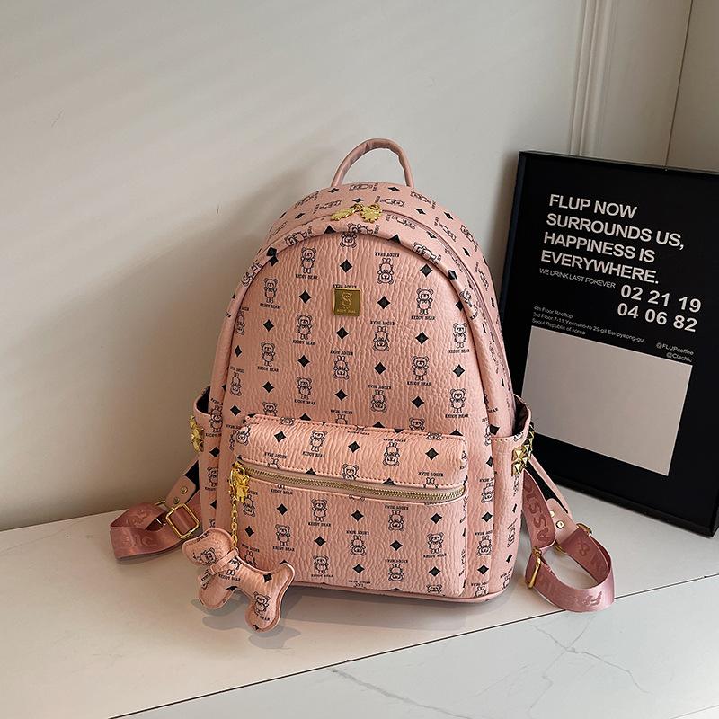Fashionable Lady s Double-shoulder Bag with Trendy Prints, Large Capacity, Cute Schoolbag, Travel Bag, Commuting Bag