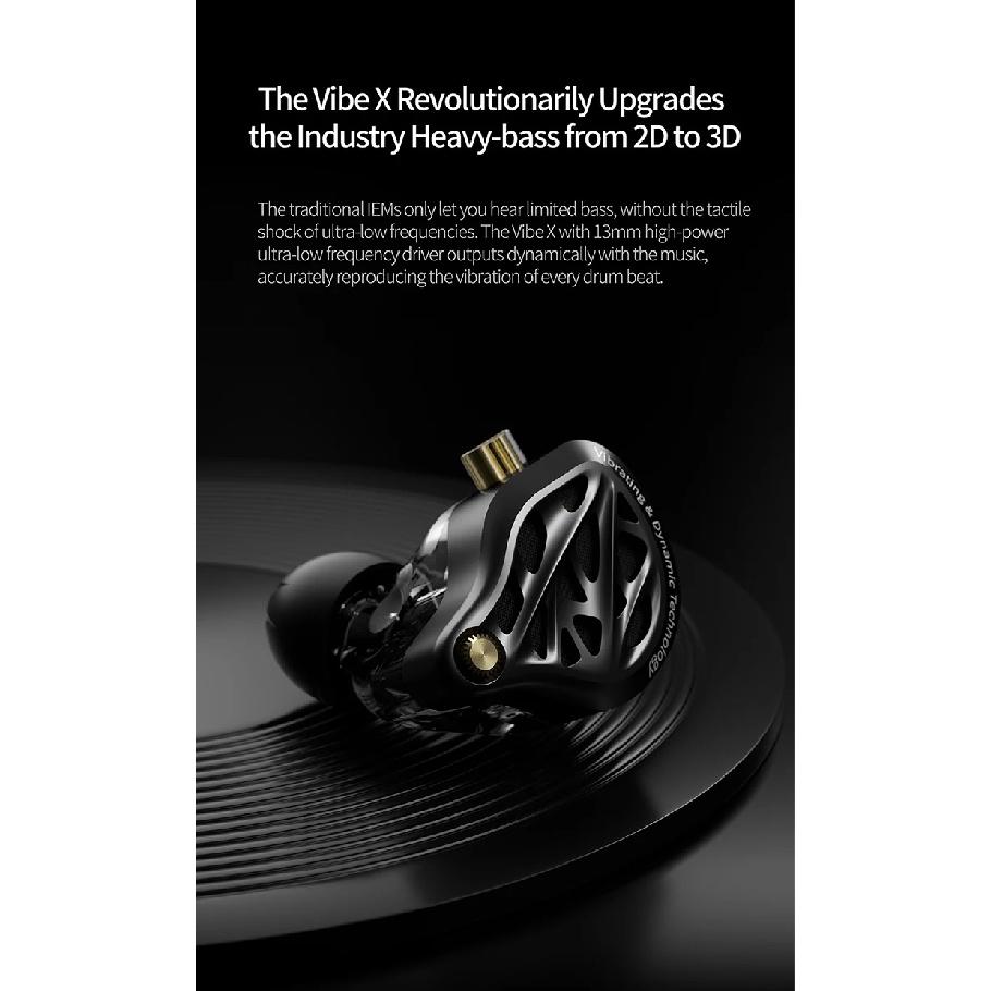 KZ NEW Vibe X Low Frequency Vibration Earbuds HiFi IEM Deep Bass Headset Stereo Sound In-Ear Earphones for Music Gaming