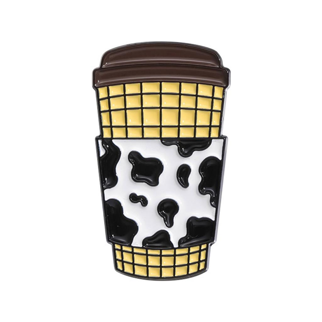 Cartoon Cup Brooch Pin For Women Fashion Alloy Material Badge Accessory With Enamel Finish And Star Elements