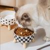 Non-slip Stainless Steel Cat Bowl with Stand Puppy Drinking Bowl Elevated Cats Feeder Bowl  Indoor