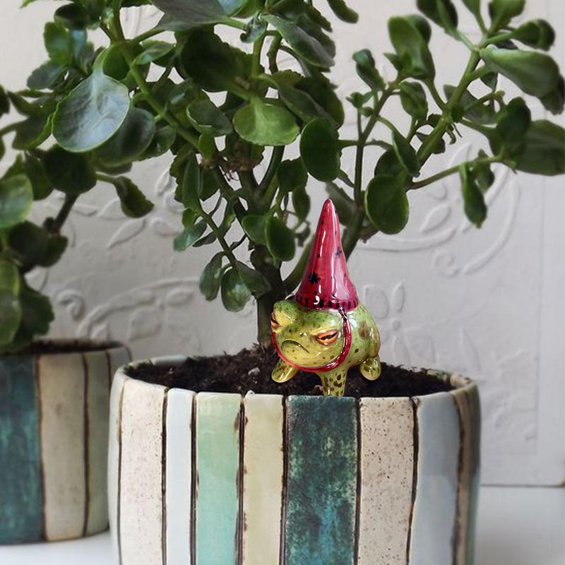 Frog Lawn Ornaments Witch Hat Little Frog Statue Resin Figurine Hand-Painted Outdoor Yard Art Sculpture Decorations For Indoor