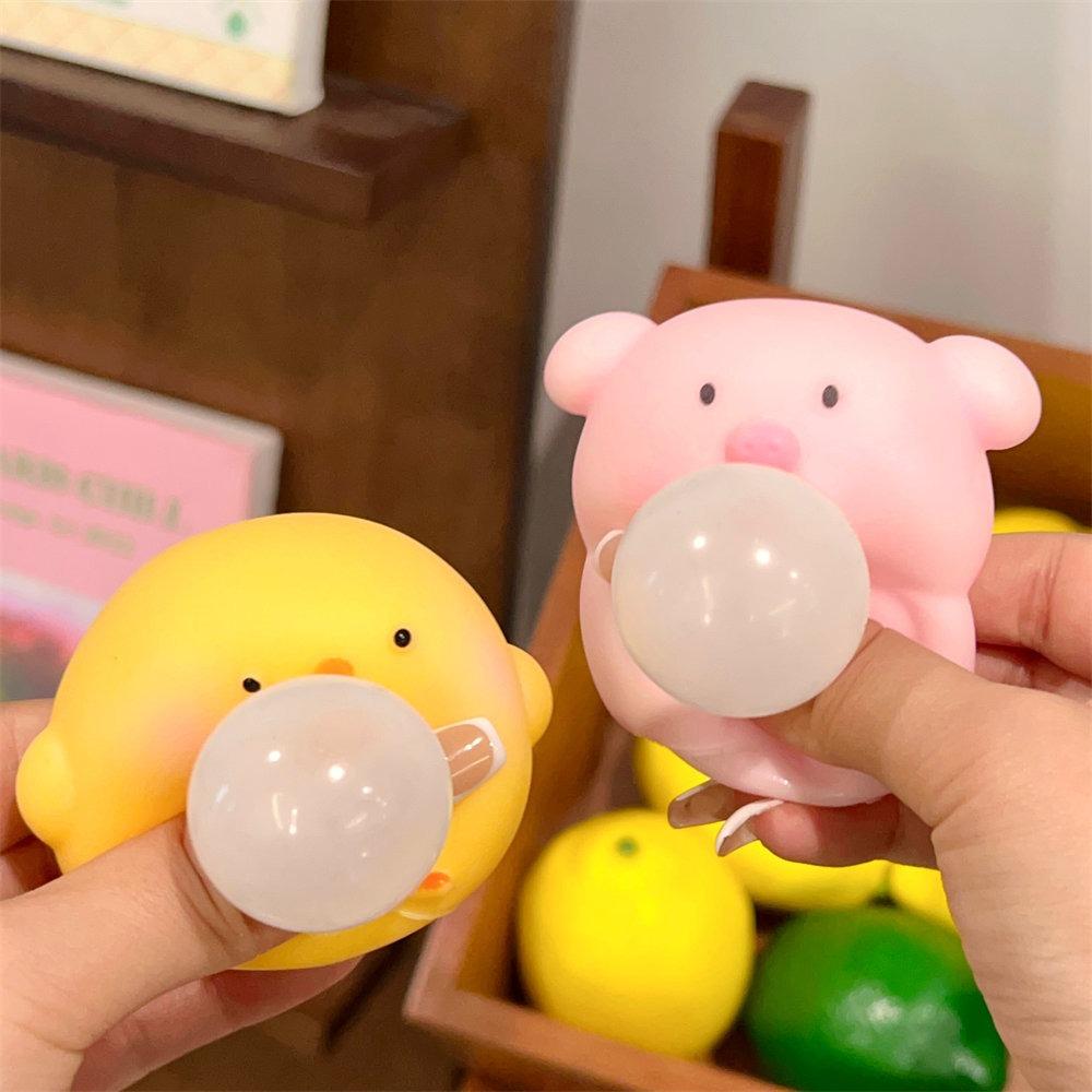 Funny Blow Bubble Capybara Figurine Squeeze Pop Out Toy Stress Toy Novelty Gag Table Toy Decompression Pinch Fidget Toy Kid Gift
