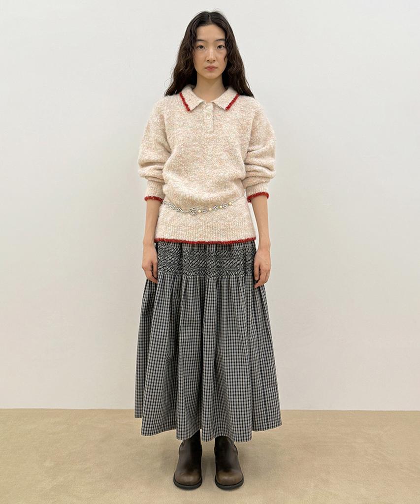 SINOON Mixed Boucle Collar Knit (Candy)
