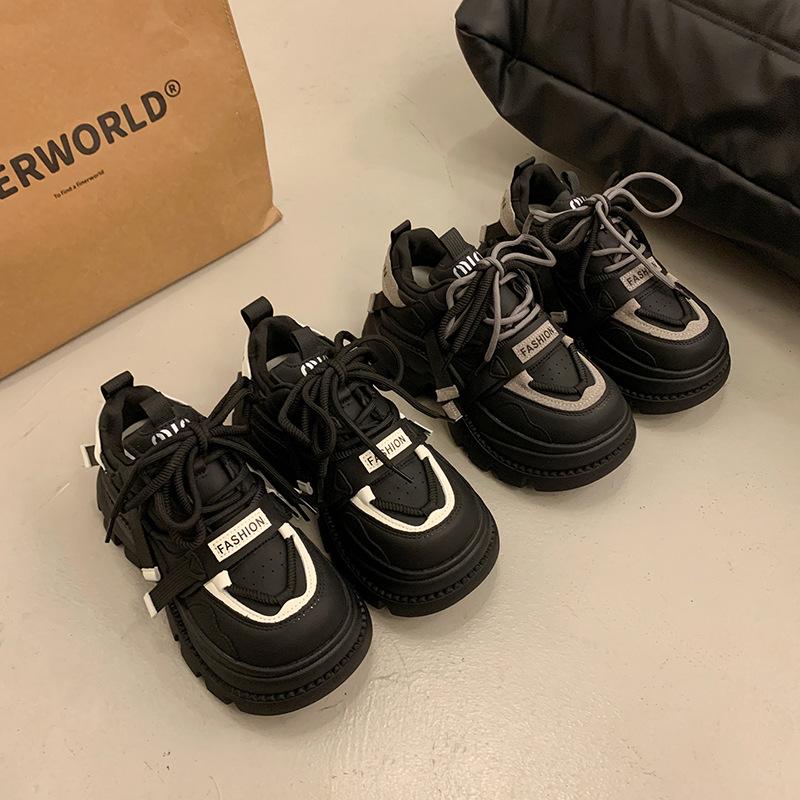 Leather Shoes Women's Spring Models Autumn New Models Height Increase Small Muffin Platform Sports Casual Shoes