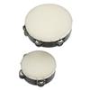 2PCS Wooden Hand Drum Double Row Metal Jingle Bells Sheepskin Percussion Tambourine 6in 8in