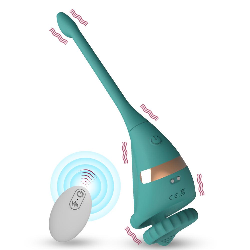 APP Controllo remoto Doppio anello Doppio shock Chiusura Cum Ring Plug anale Coppia vibratore Giocattoli del sesso Anello del pene remoto Prodotti per adulti
