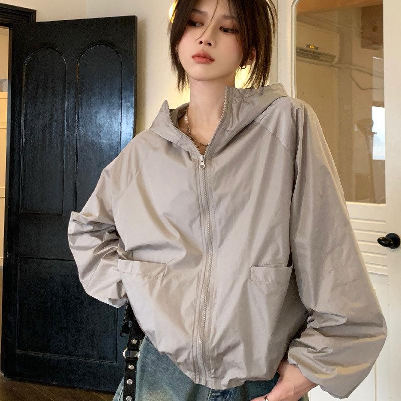 Women's Korean-Style Hooded Sun Protection Jacket - Summer 2026 Windbreaker Cardigan.