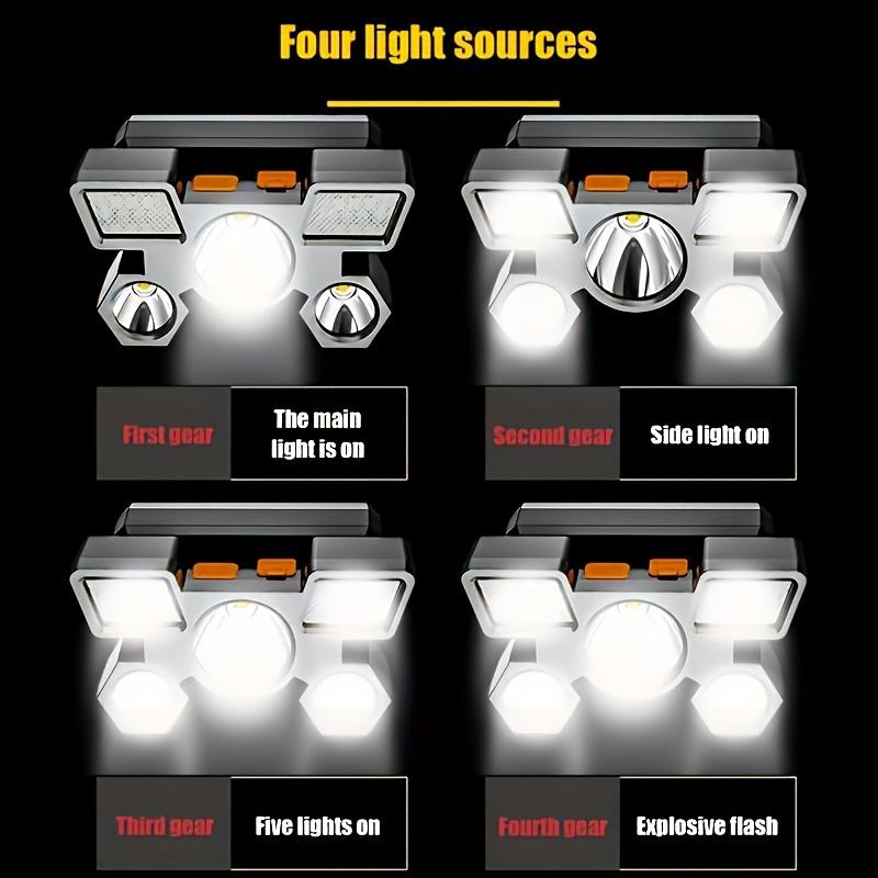 5 LED Flashlight Rechargeable with Built In Lithium Battery Strong Head Light Camping Adventure Fishing Cycling Headlamp