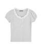 HIGH SCHOOL DISCO Lace Stripe Short Sleeve_Melange Gray