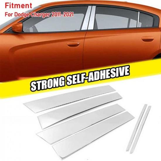 Chrome Pillar Post 6pcs Fits 2011-2021 Dodge Charger Door Trim Cover Accessories