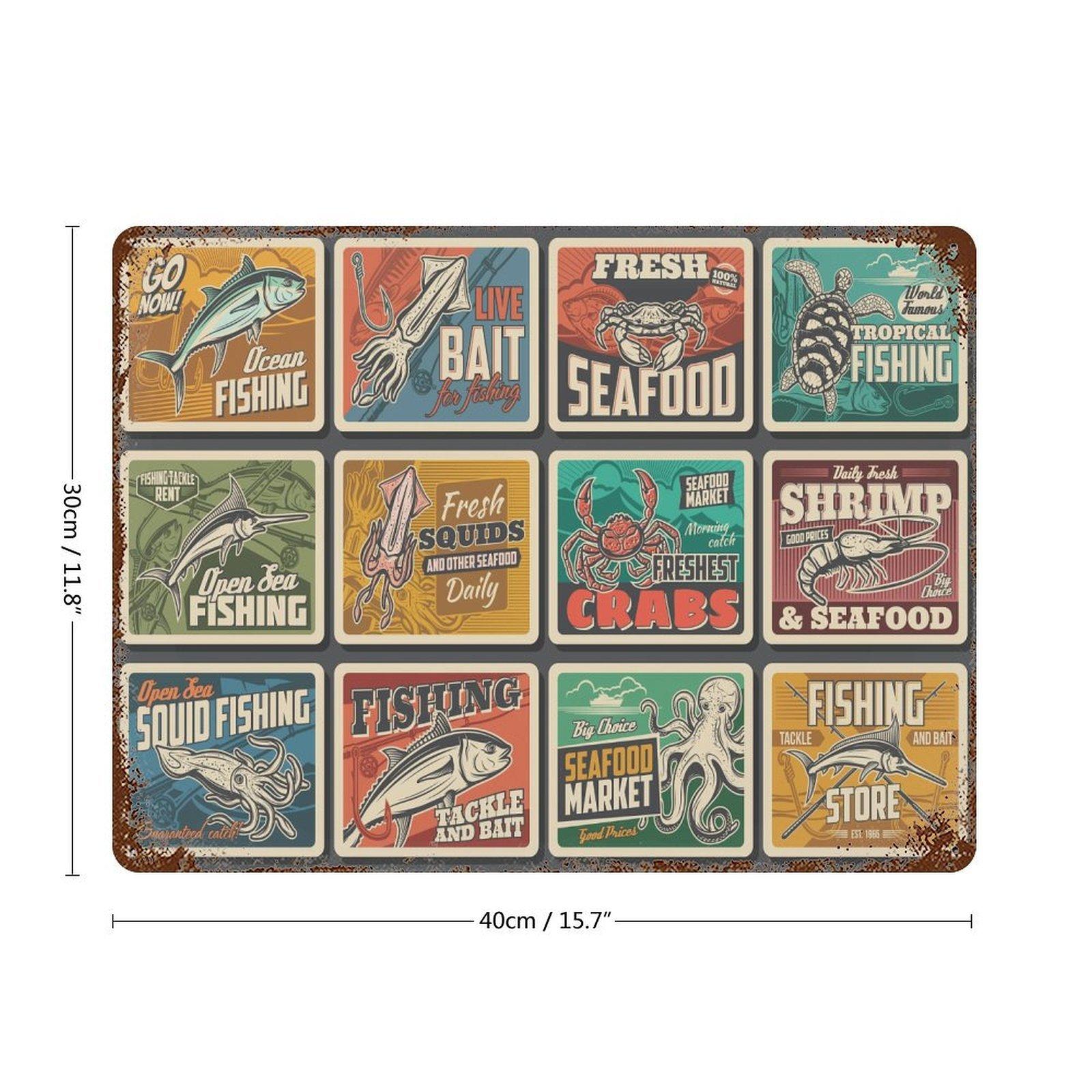 

1-Pack shabby retro sign panel, 20×30cm and 30×40cm, antique rust surface metal wall decor for cafe or bedroom 30*40CM