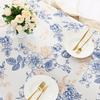 Vintage Blue Floral Rectangle Waterproof Tablecloth Party Decor Reusable Farmhouse Kitchen Dining Tablecloth Wedding Decorations