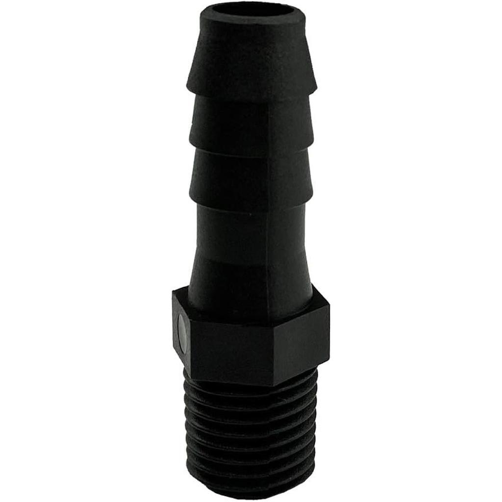 20 pcs 3/8" Barb x 1/4" NPT Male Connector, Plastic Hose Barb Fitting, Adapter, Industrial Hose Barb to Pipe Fittings Connect